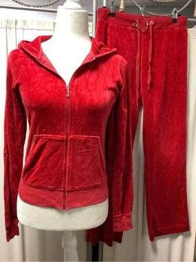 Juicy Couture Y2K Velour Zip-Up Hoodie S Pants 30 x 29 PM